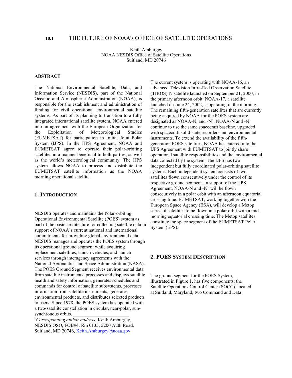 The Merging of the US and European Polar Weather Satellite Programs