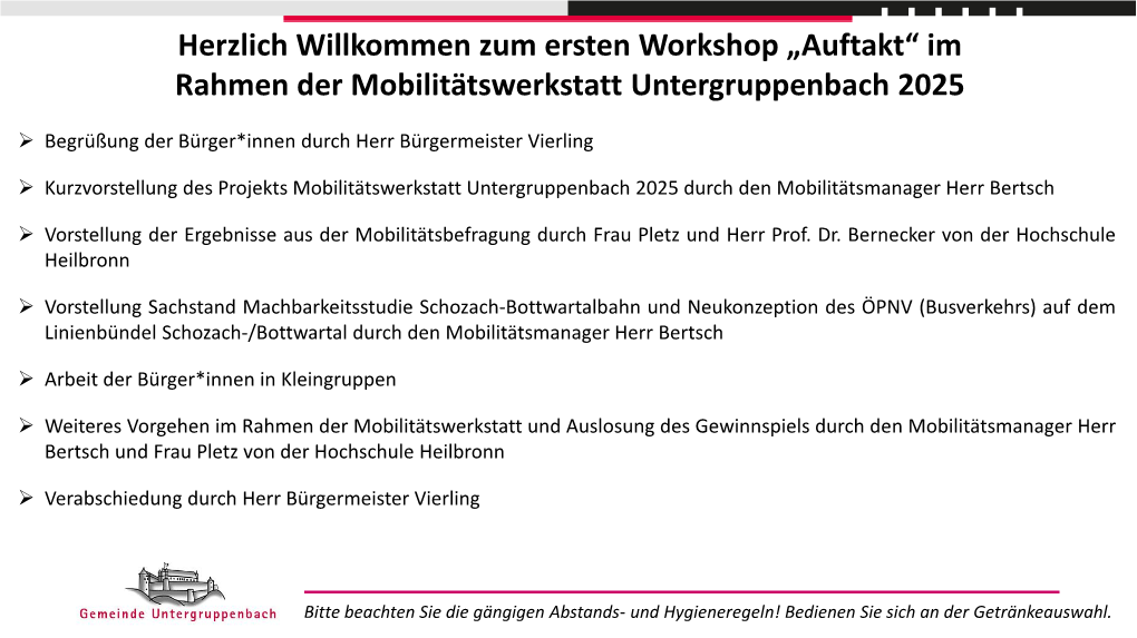 Im Rahmen Der Mobilitätswerkstatt Untergruppenbach 2025