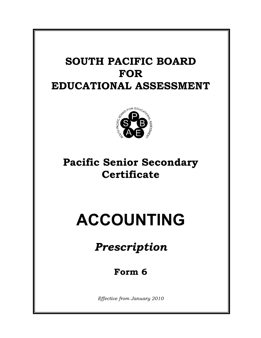 PSSC Accounting Prescription