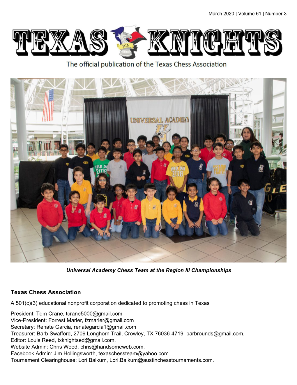 Texas Chess Association Election 2020