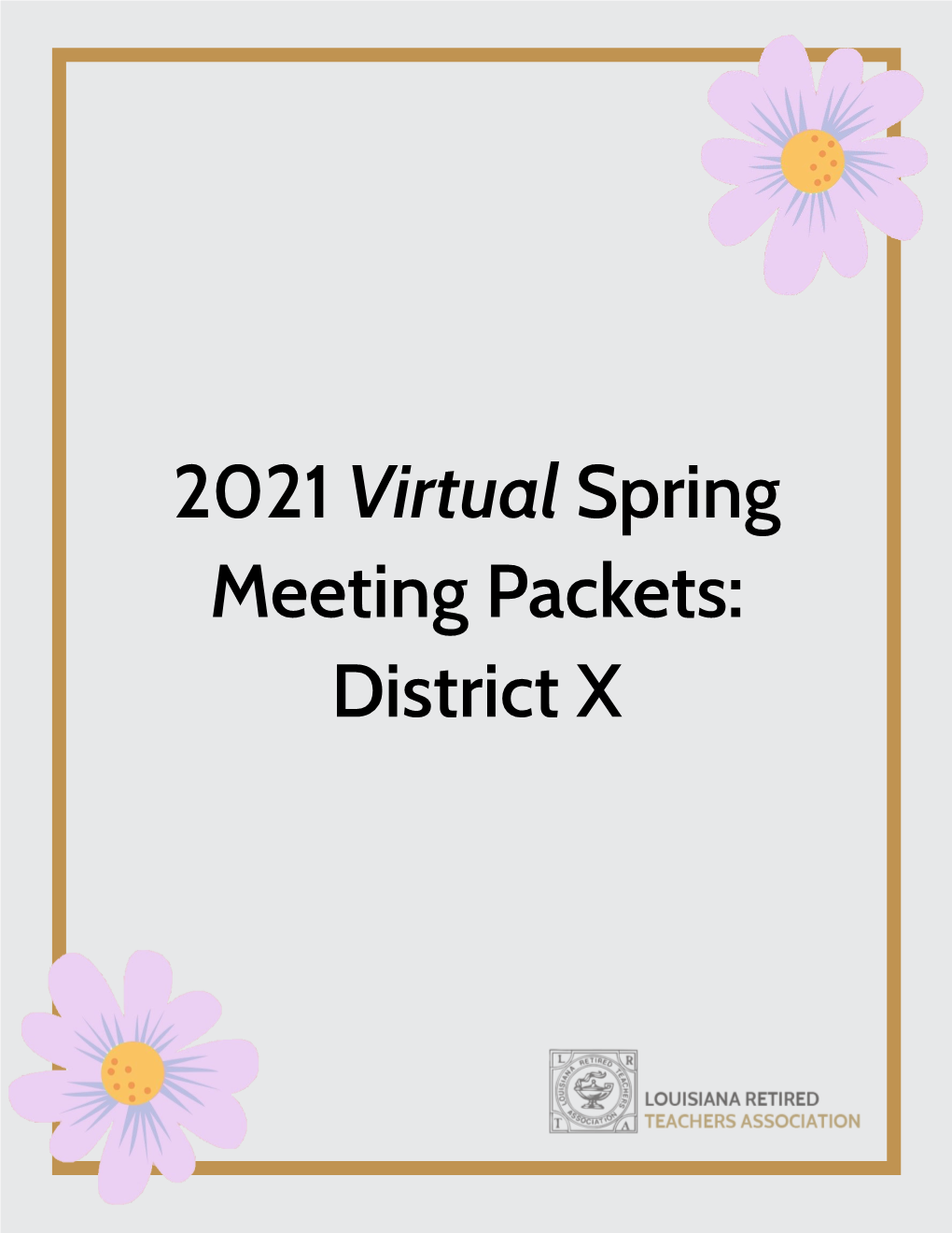 2021 Virtual Spring Meeting Packets: District X