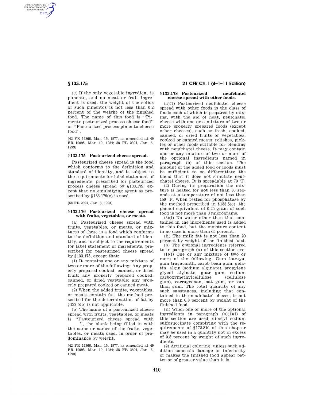 21 CFR Ch. I (4–1–11 Edition) § 133.175