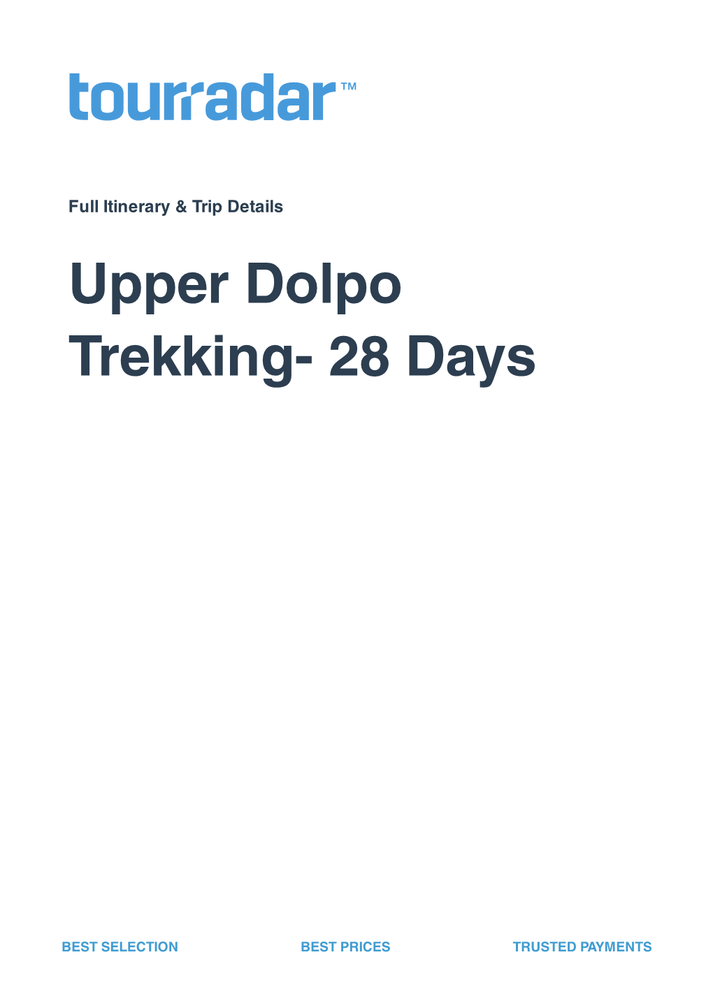 Upper Dolpo Trekking- 28 Days