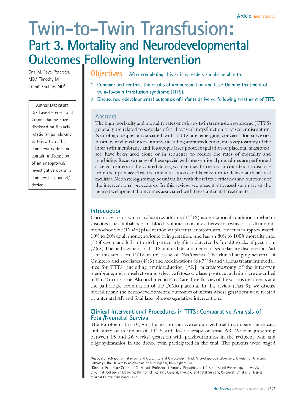 Twin-To-Twin Transfusion: Part 3