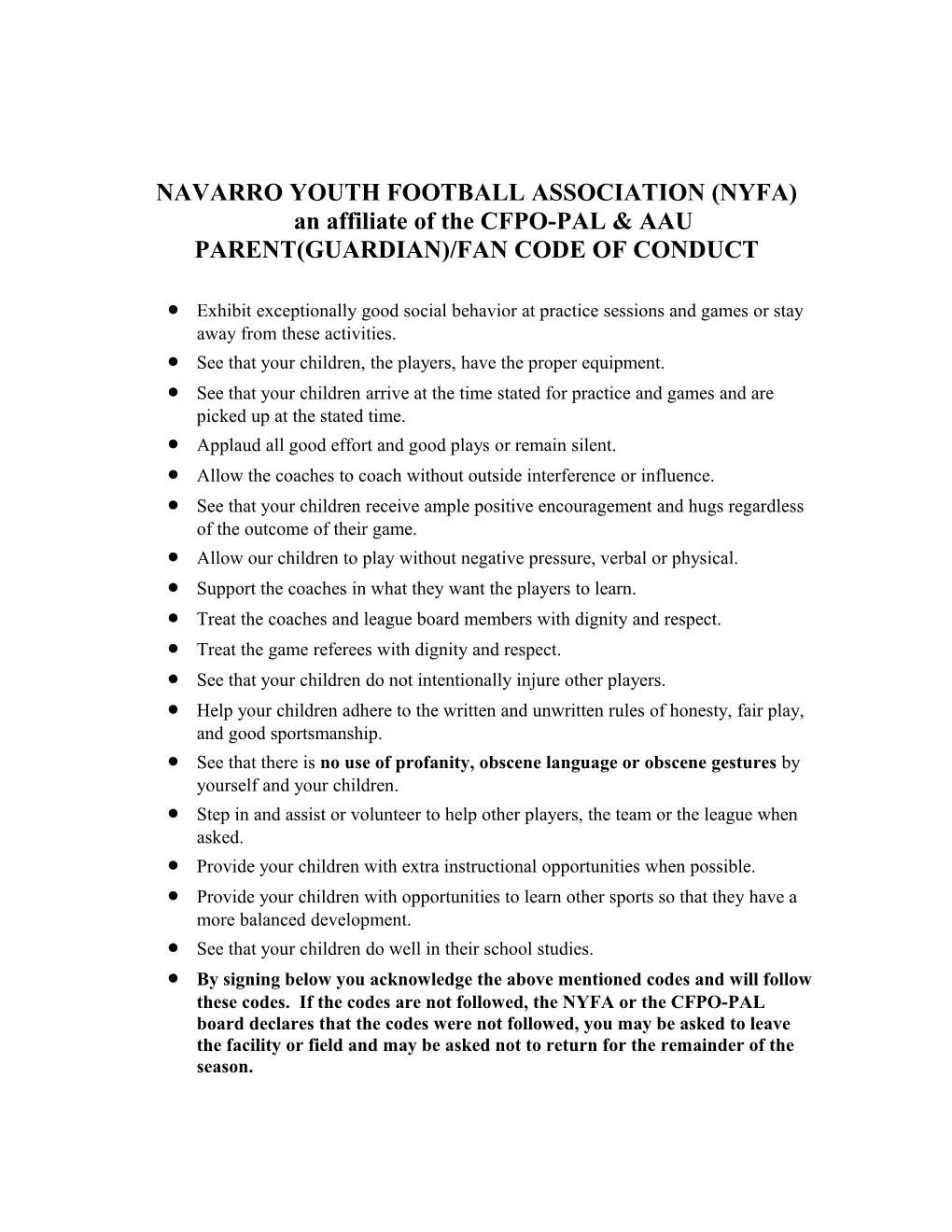 Geronimo Youth Sports League