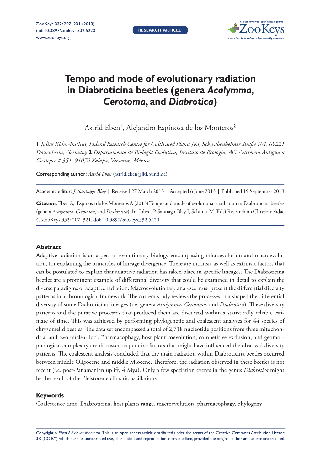 Genera Acalymma, Cerotoma, and Diabrotica)