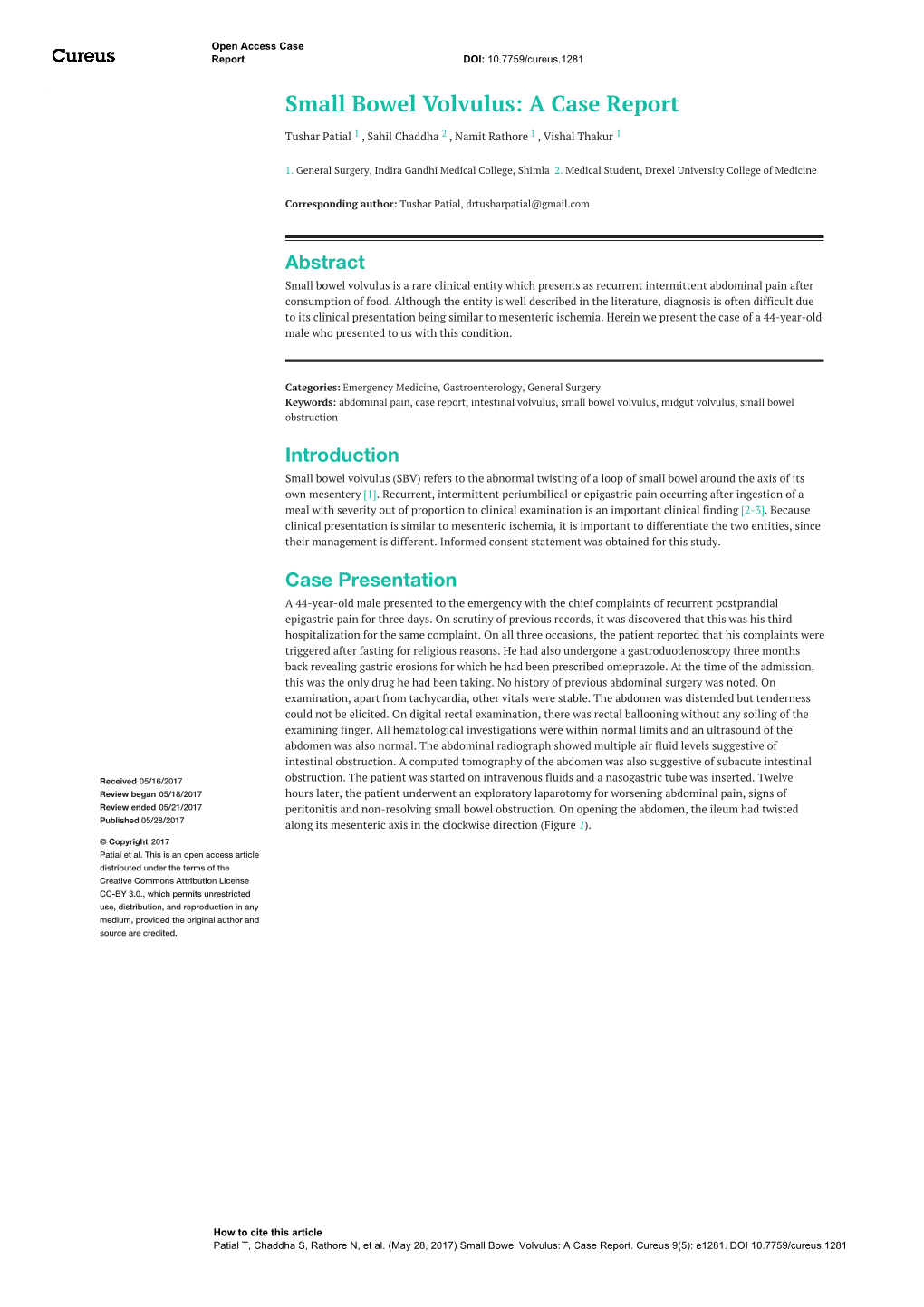 7398-Small-Bowel-Volvulus-A-Case-Report.Pdf