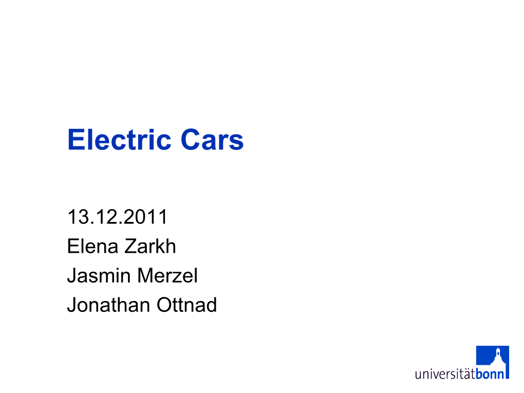 Concept of Electric Cars • Batteries, Engine and Brakes