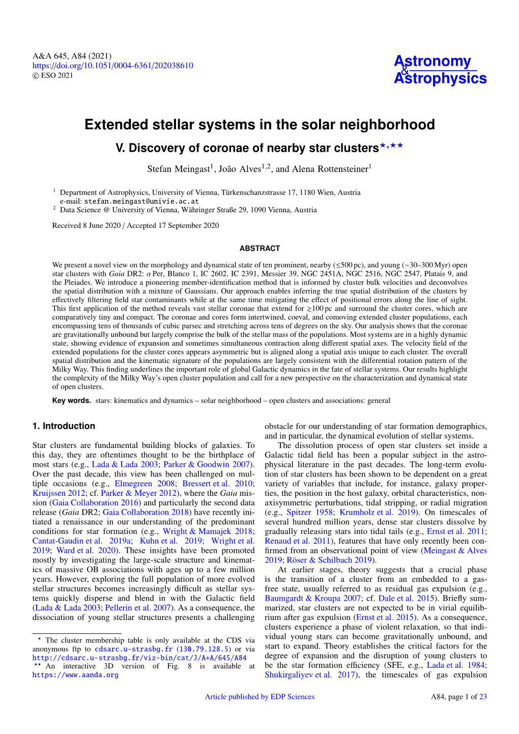 Extended Stellar Systems in the Solar Neighborhood V