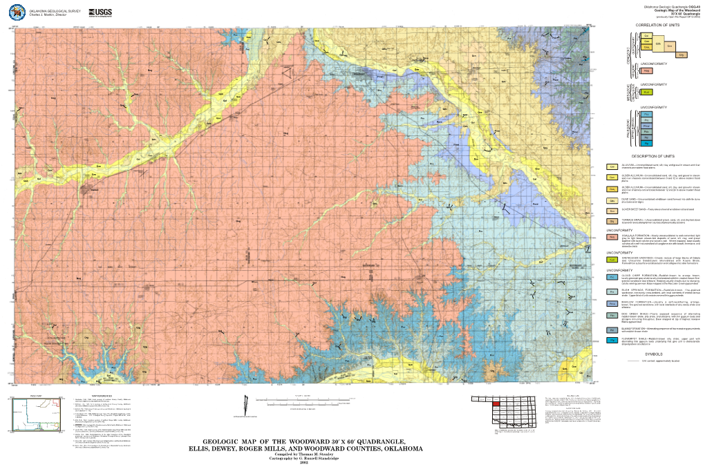 Geologic Map of the Woodward 30' X 60' Quadrangle