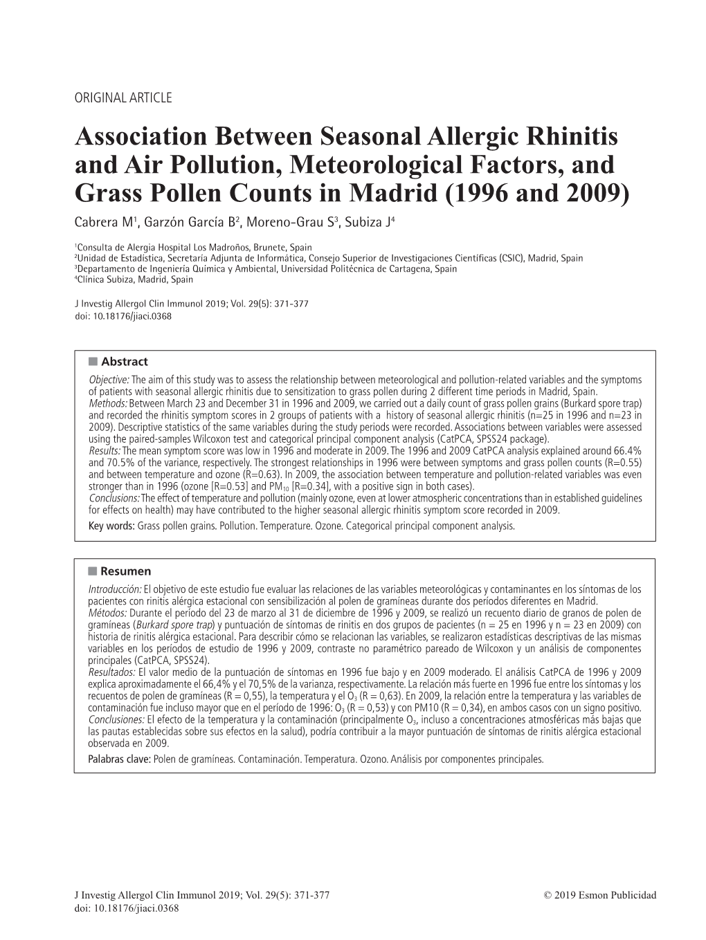 Association Between Seasonal Allergic Rhinitis and Air