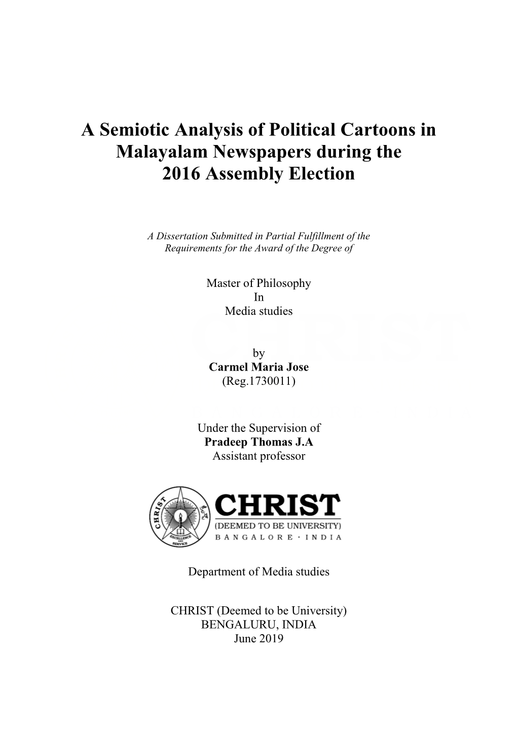 A Semiotic Analysis of Political Cartoons in Malayalam Newspapers During the 2016 Assembly Election