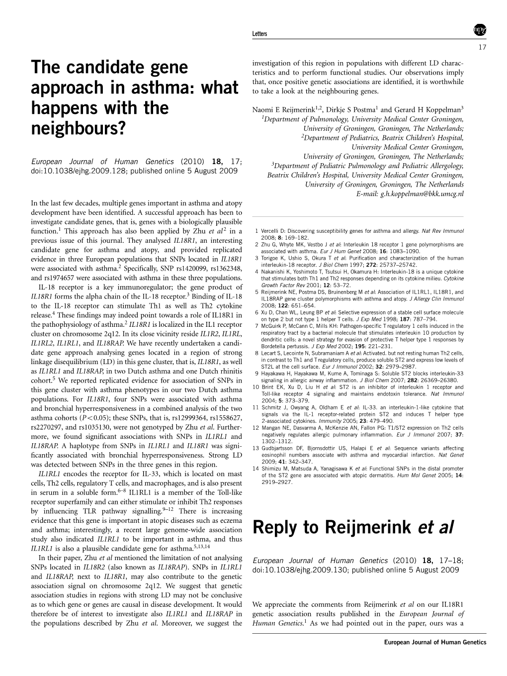 The Candidate Gene Approach in Asthma: What Happens With