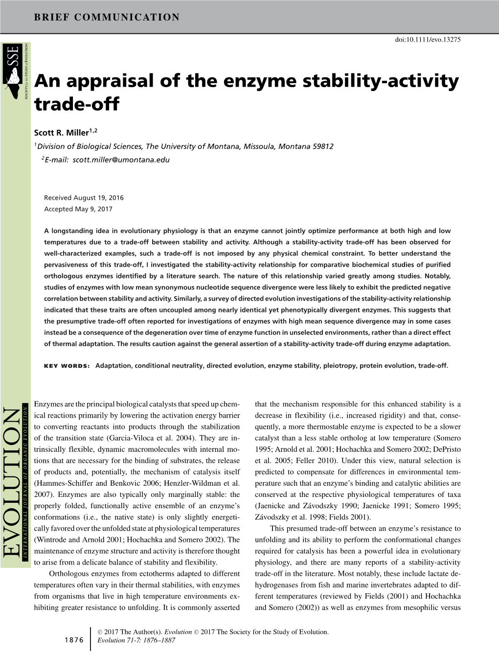 An Appraisal of the Enzyme Stability-Activity Trade-Off