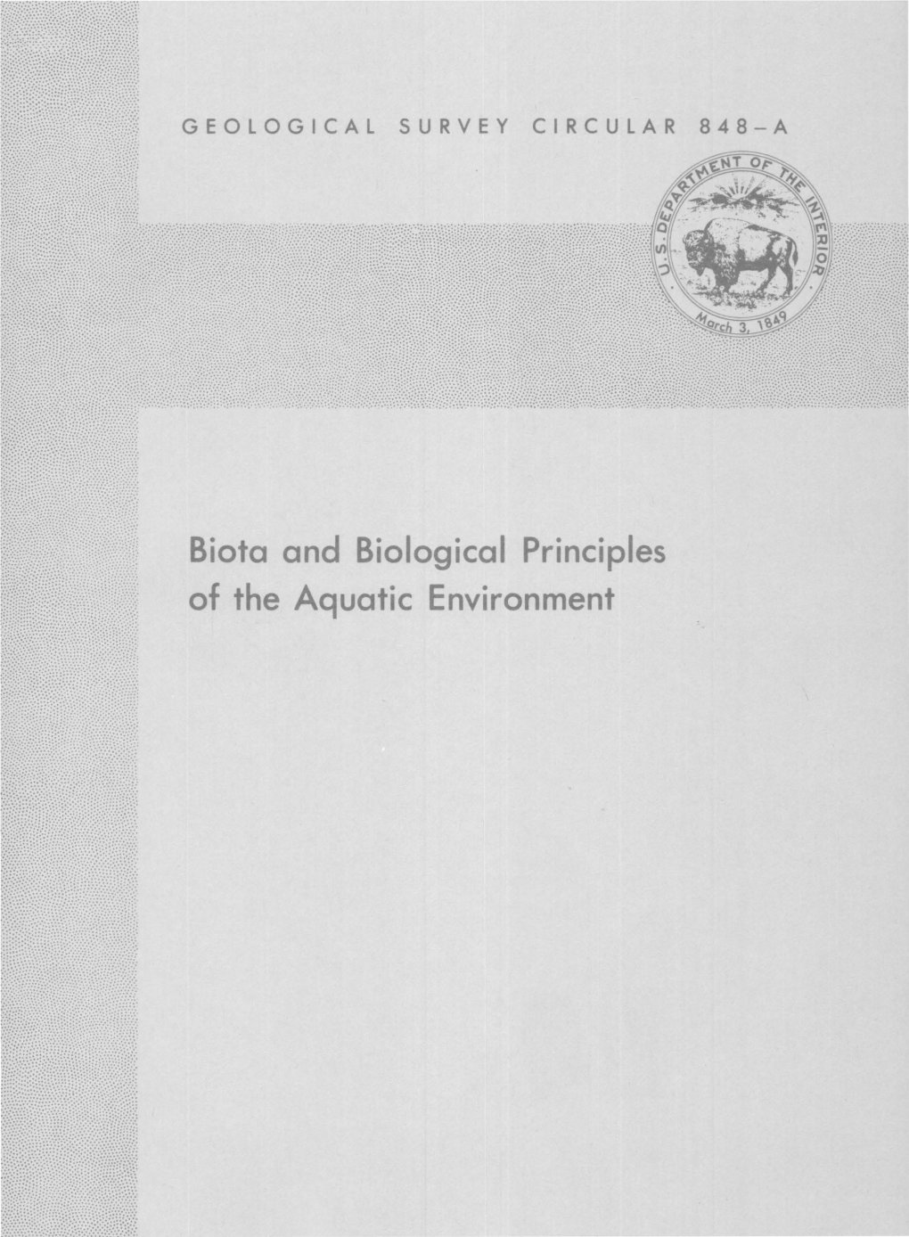 Biota and Biological Principles of the Aquatic Environment