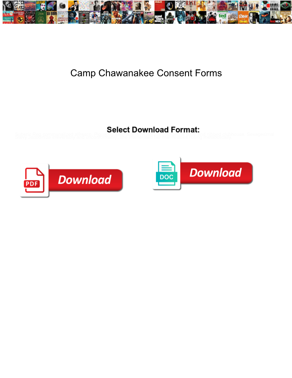 Camp Chawanakee Consent Forms