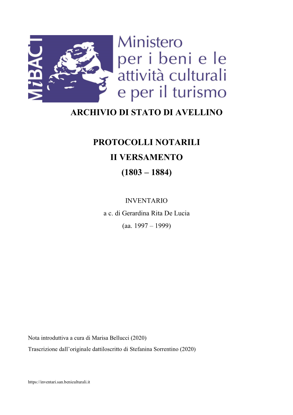 Archivio Di Stato Di Avellino Protocolli Notarili Ii