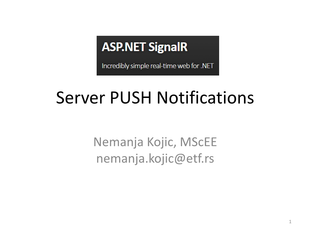 Server PUSH Notifications