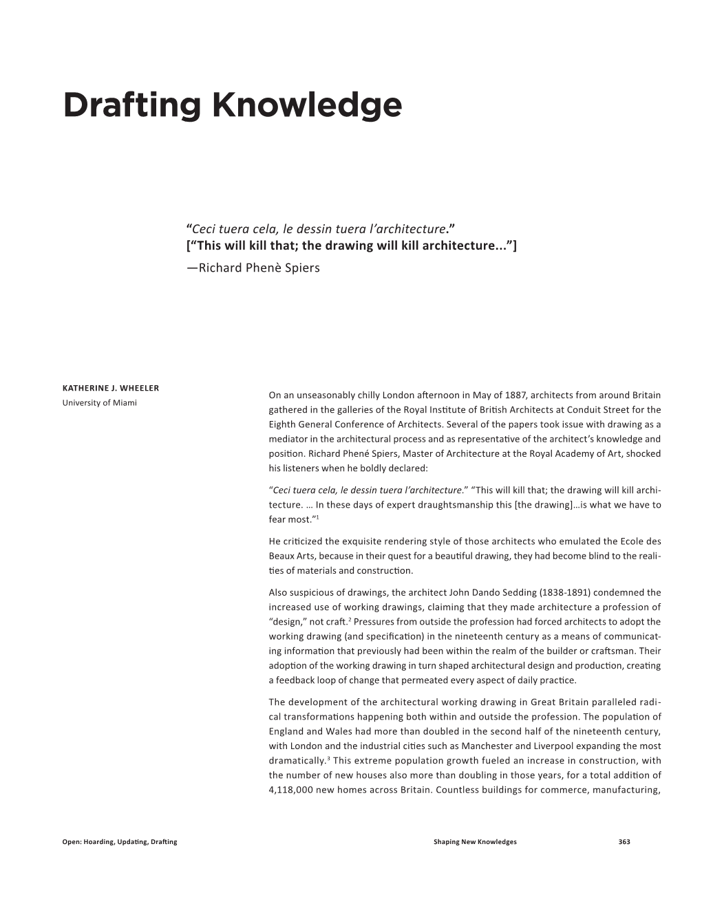 Drafting Knowledge