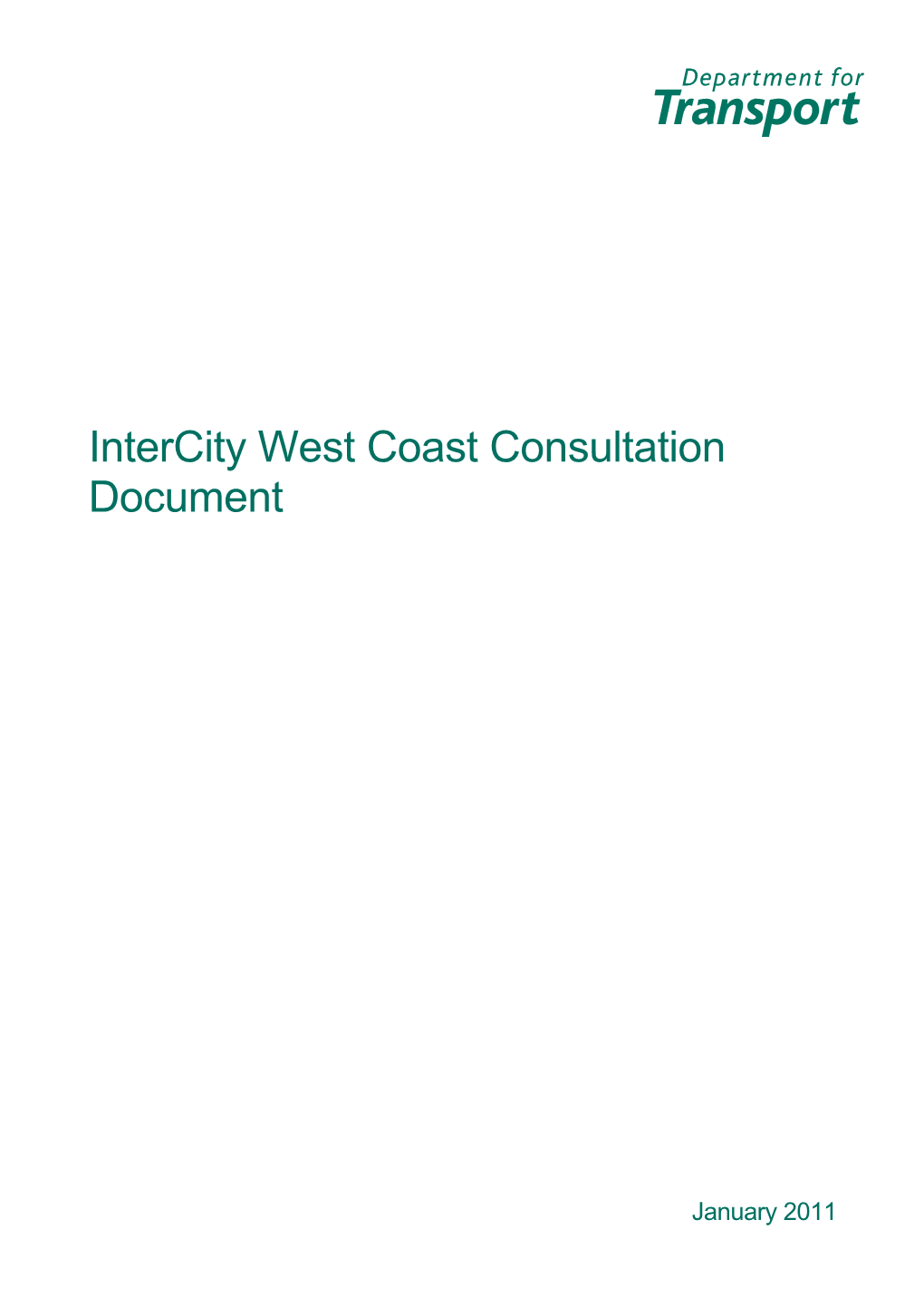 Intercity West Coast Consultation Document