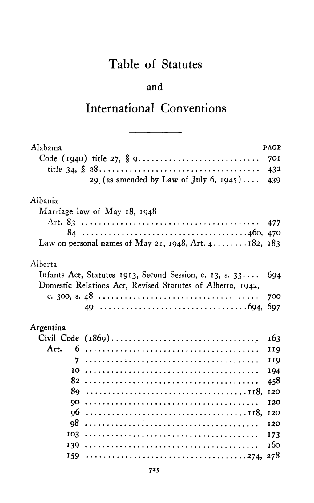 Table of Statutes International Conventions