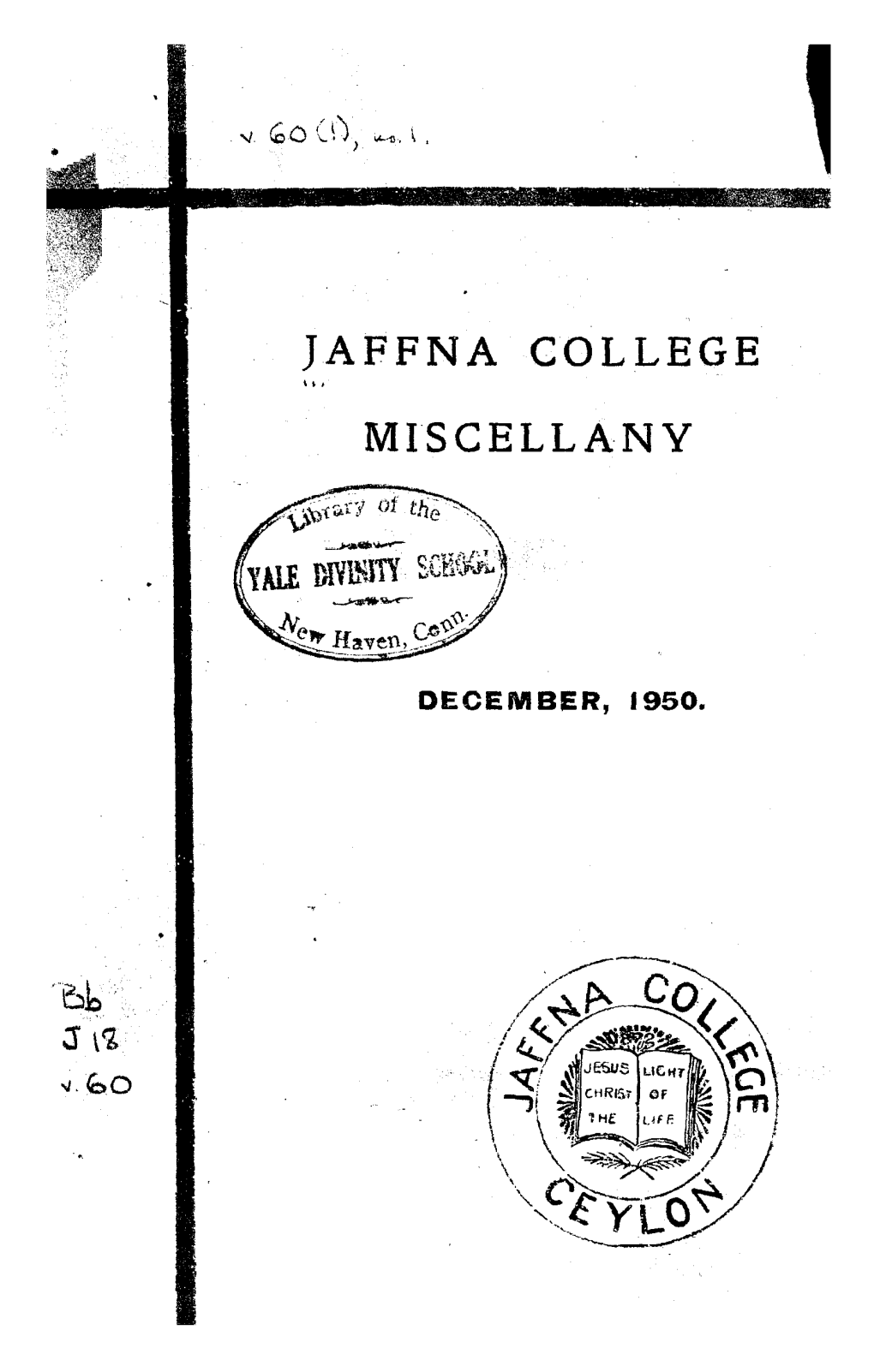 Jaffna College Miscellany