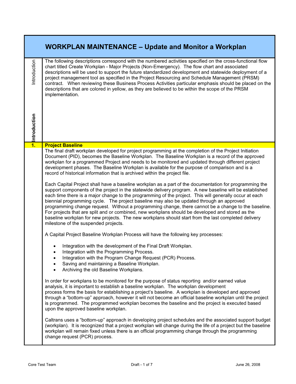 PROJECT INITIATION Candidate Project Identification for Major Projects (Non-Emergency)