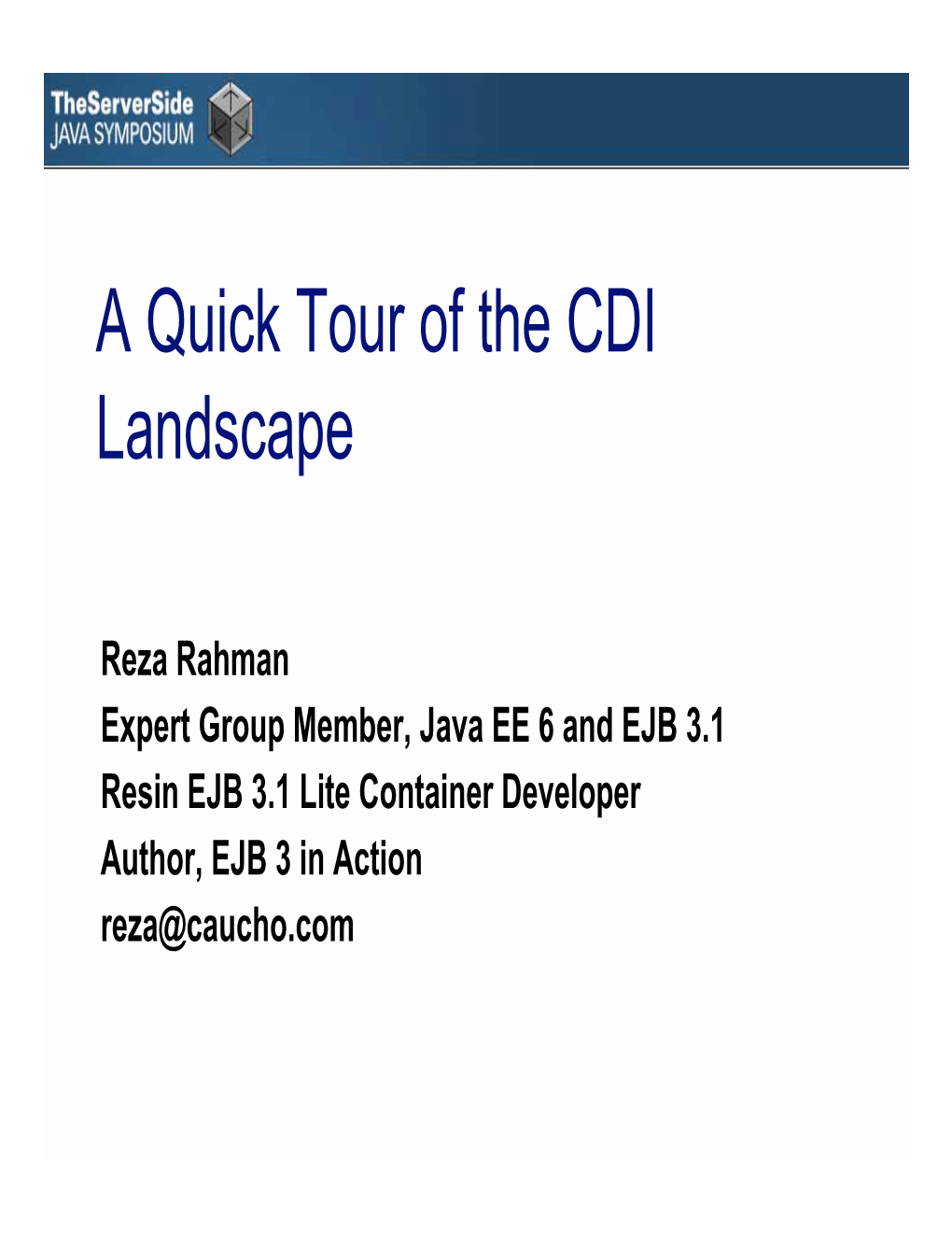 A Quick Tour of the CDI Landscape