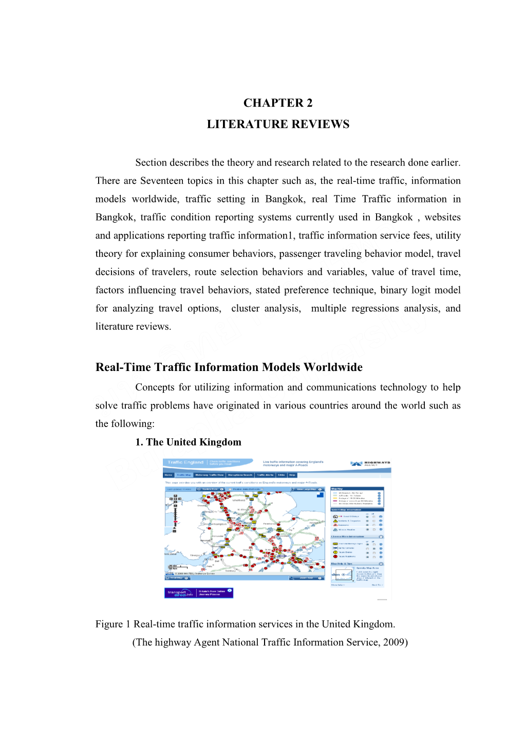 CHAPTER 2 LITERATURE REVIEWS Real-Time Traffic Information
