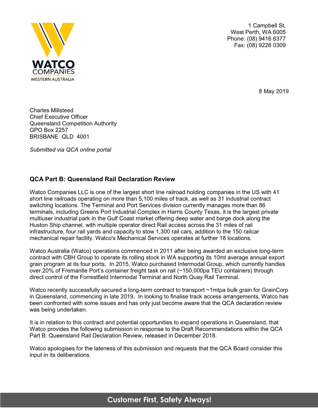 Watco's Submission