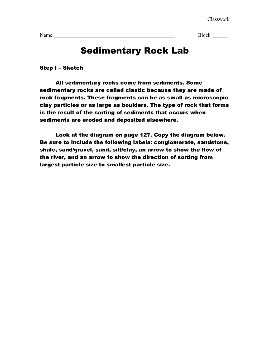 Sedimentary Rock Lab