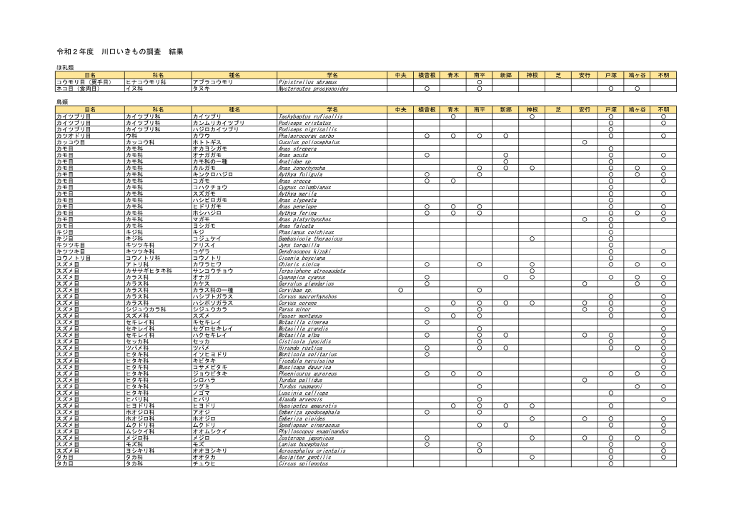 【令和2年度】川口いきもの調査結果 (Pdfファイル: 91.6Kb)