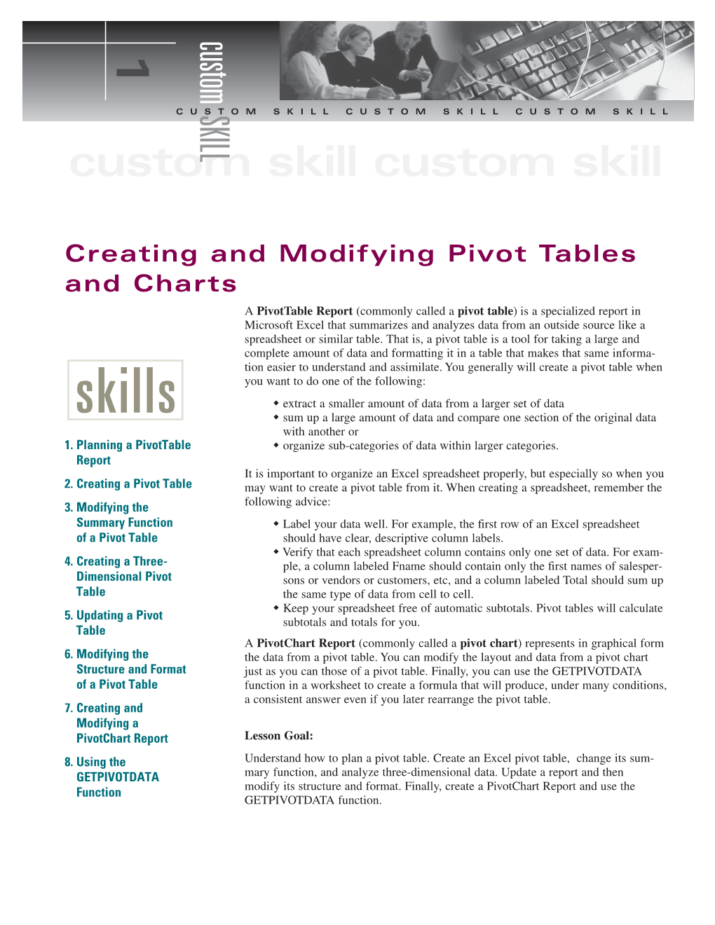 Building and Using Pivot Tables