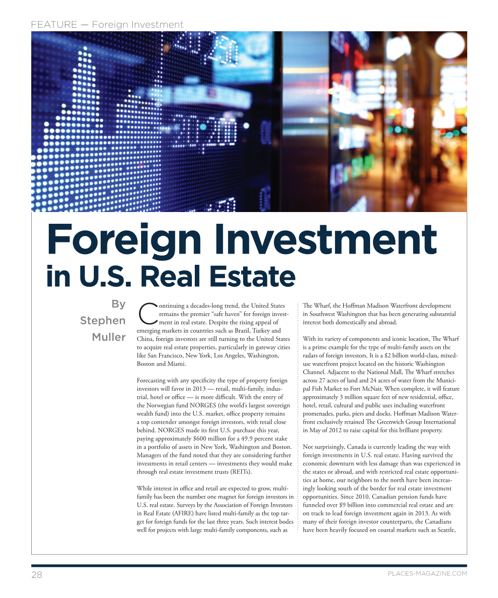 Foreign Investment in U.S. Real Estate by Stephen Muller