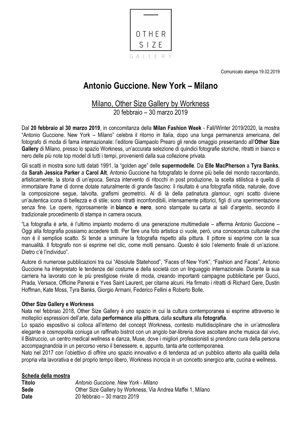 Antonio Guccione. New York – Milano