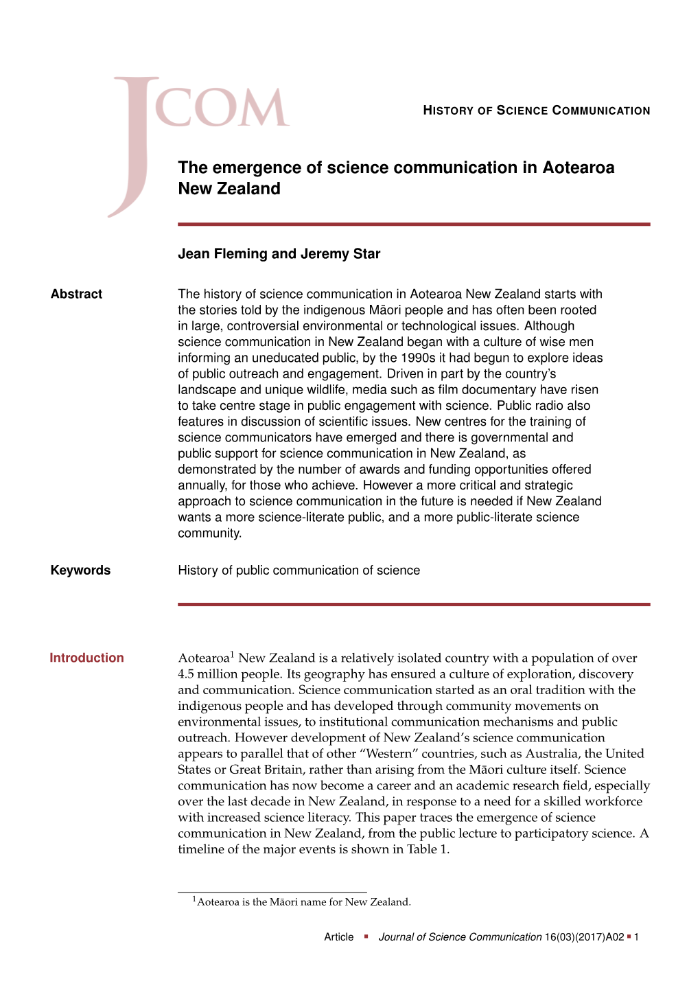 The Emergence of Science Communication in Aotearoa New Zealand