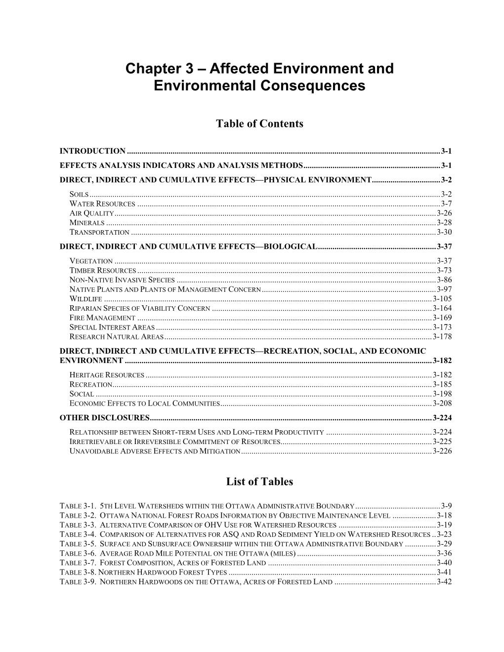 Affected Environment and Environmental Consequences