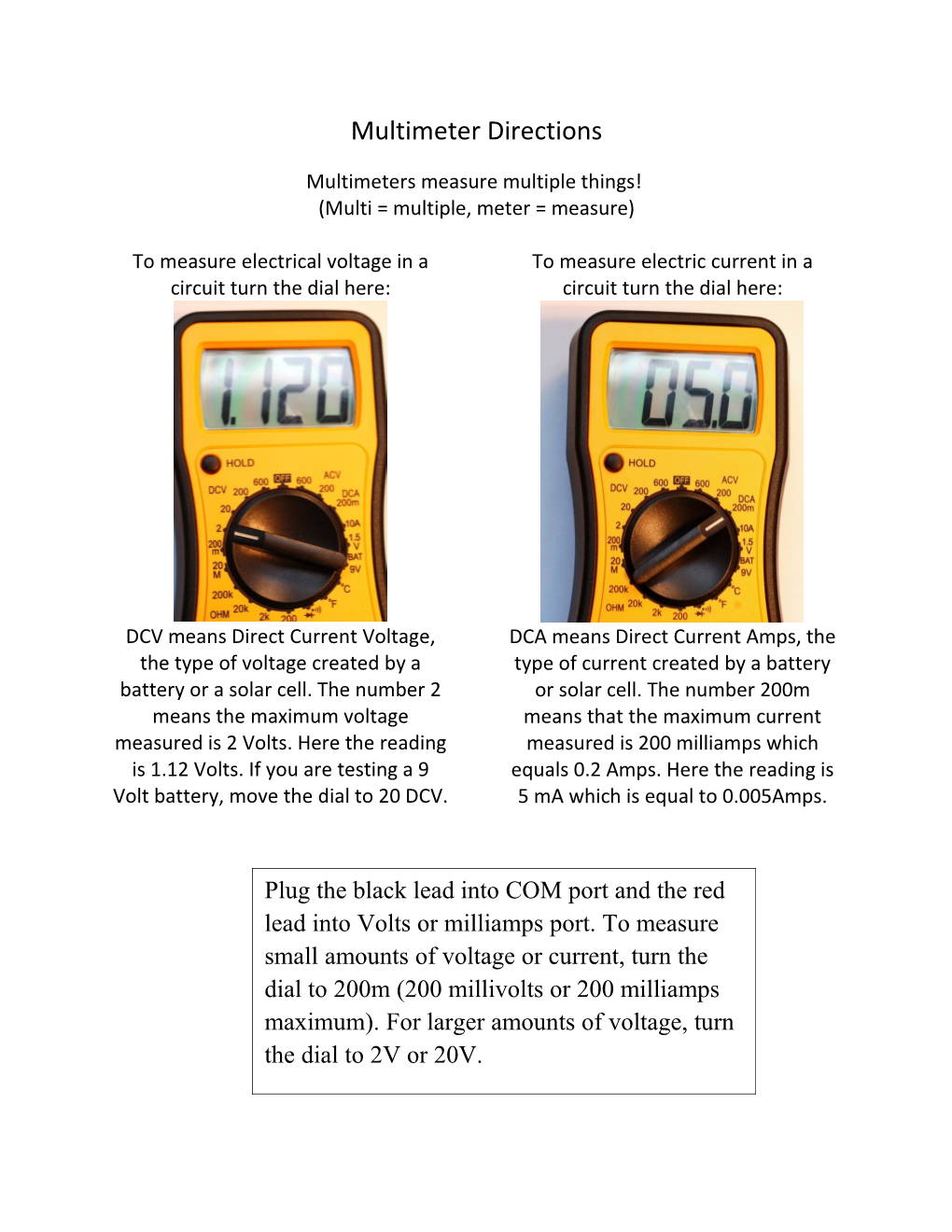 Multimeters Measure Multiple Things!