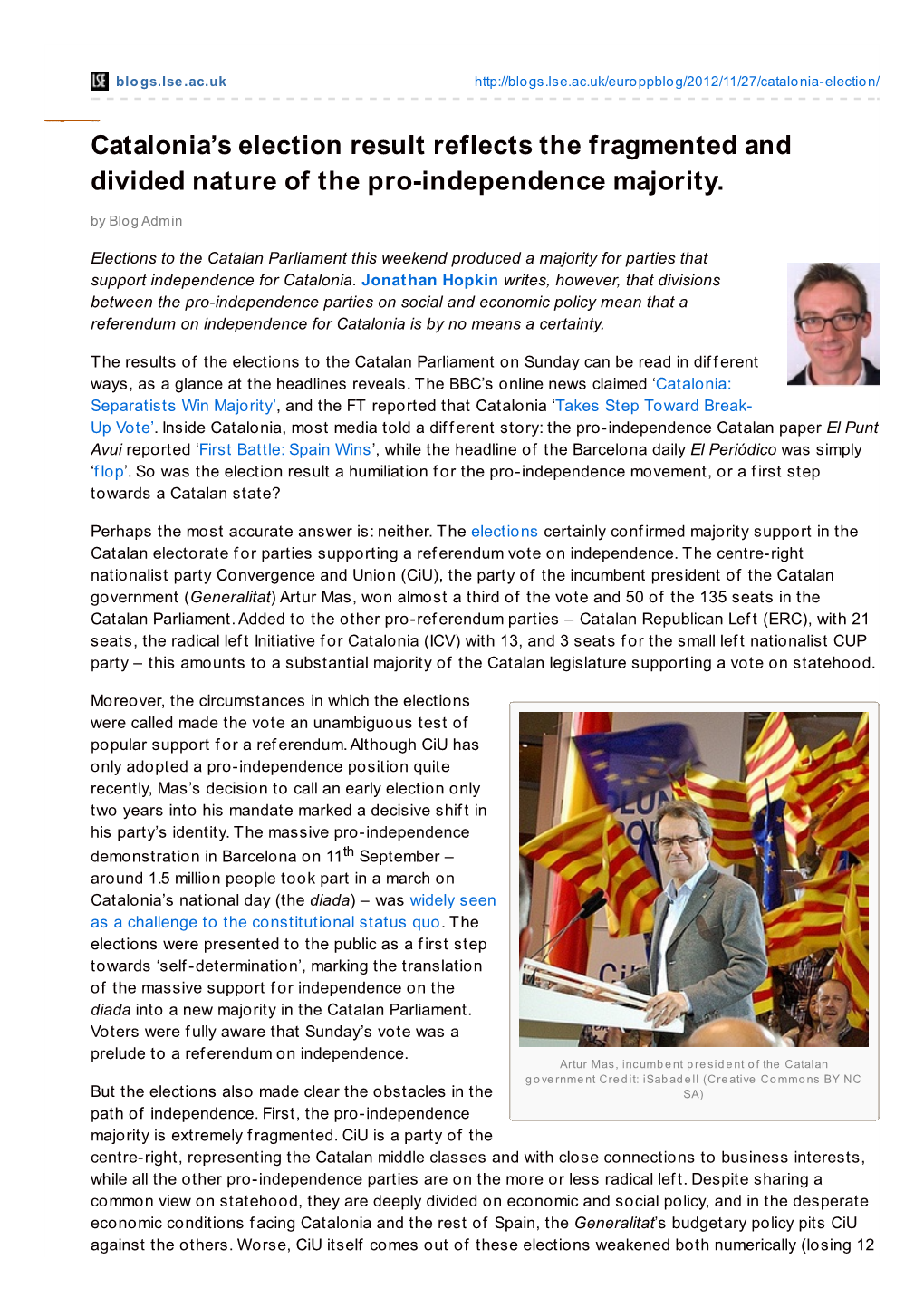 Catalonia's Election Result Reflects the Fragmented and Divided Nature Of