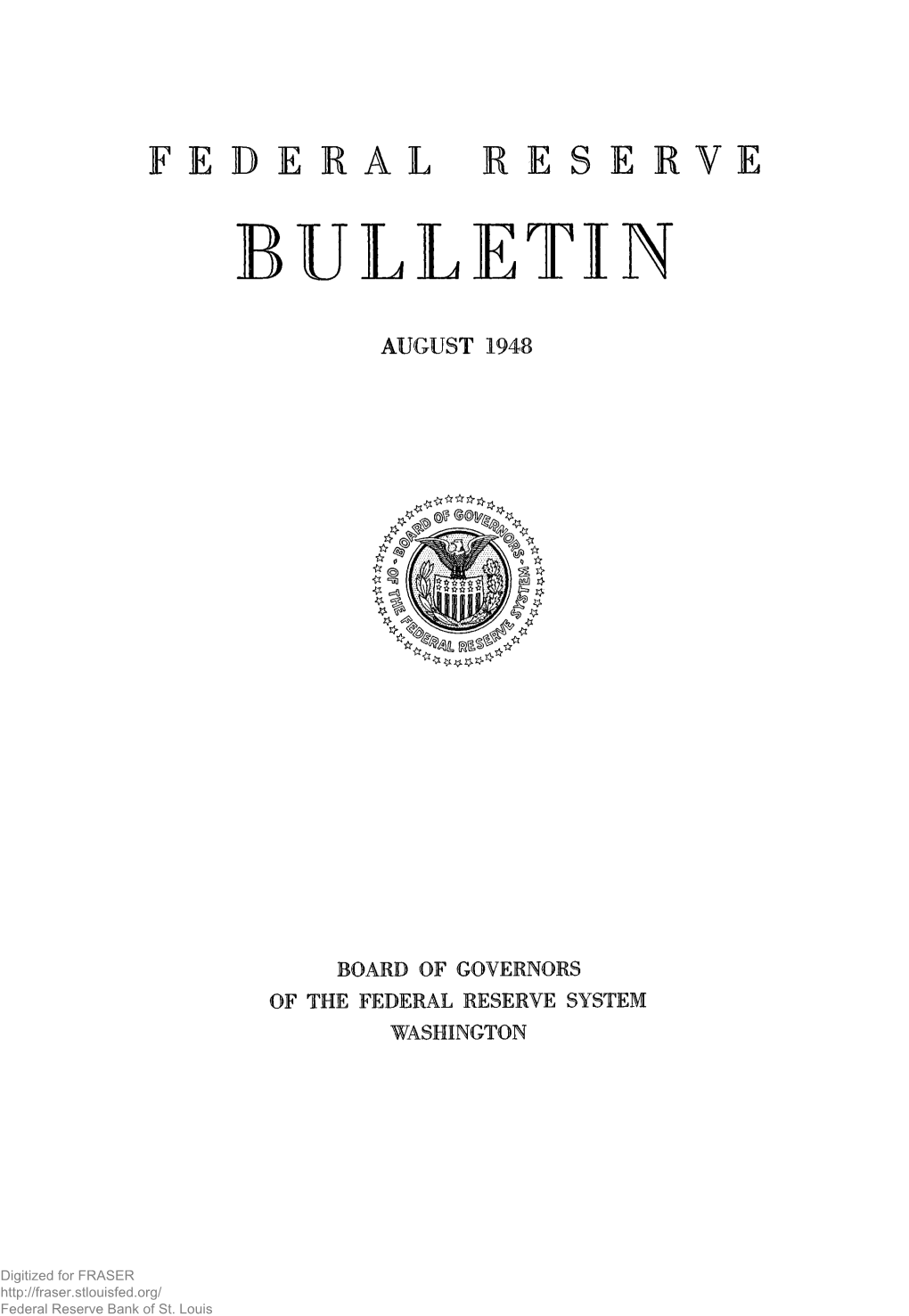 Federal Reserve Bulletin August 1948