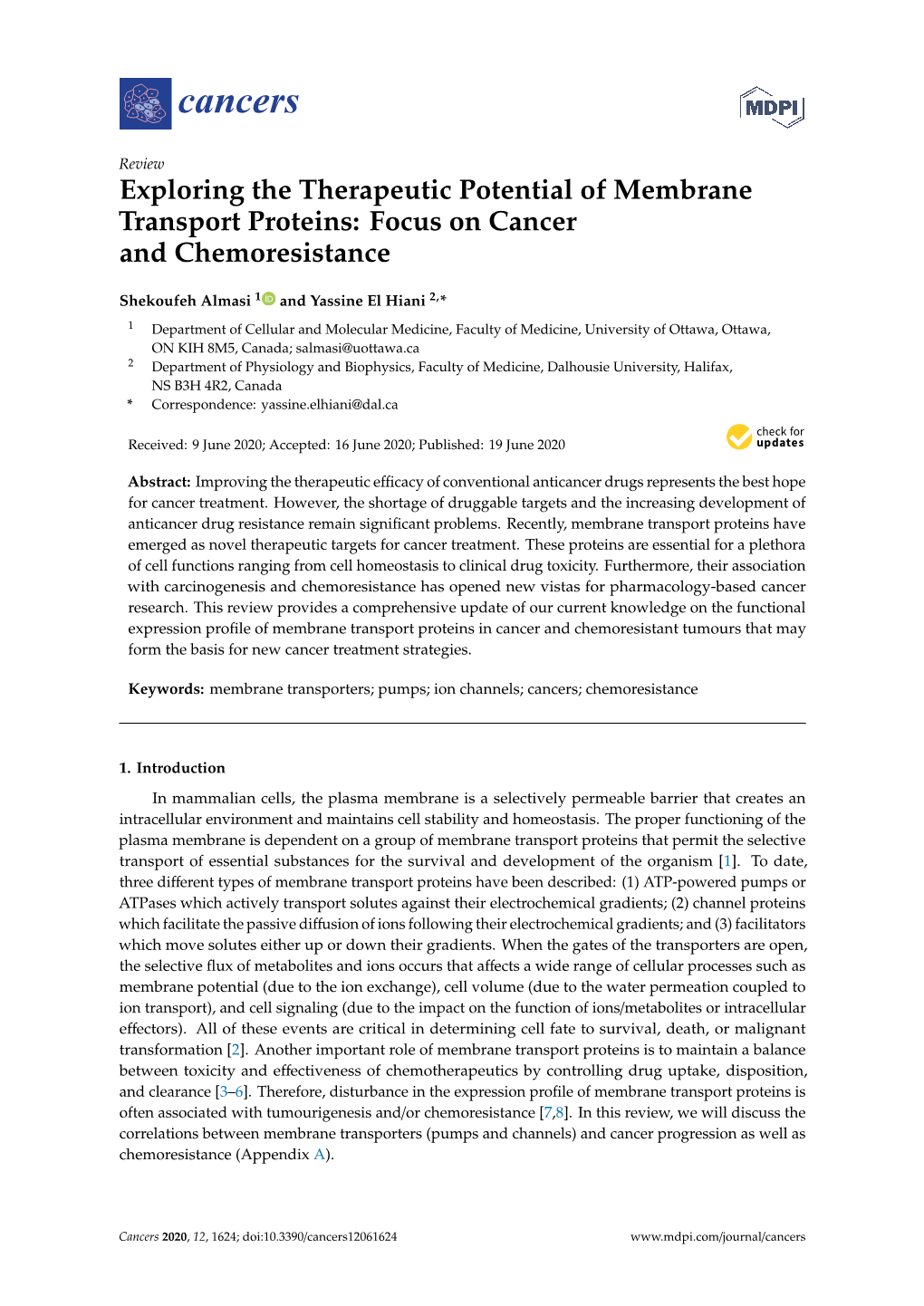 Exploring the Therapeutic Potential of Membrane Transport Proteins: Focus on Cancer and Chemoresistance