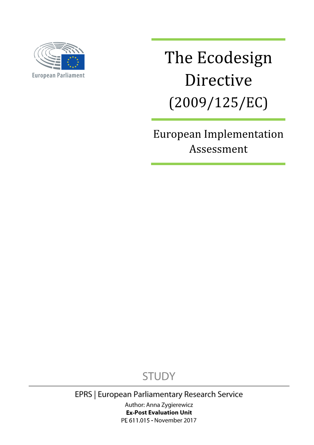 The Ecodesign Directive (2009/125/EC)