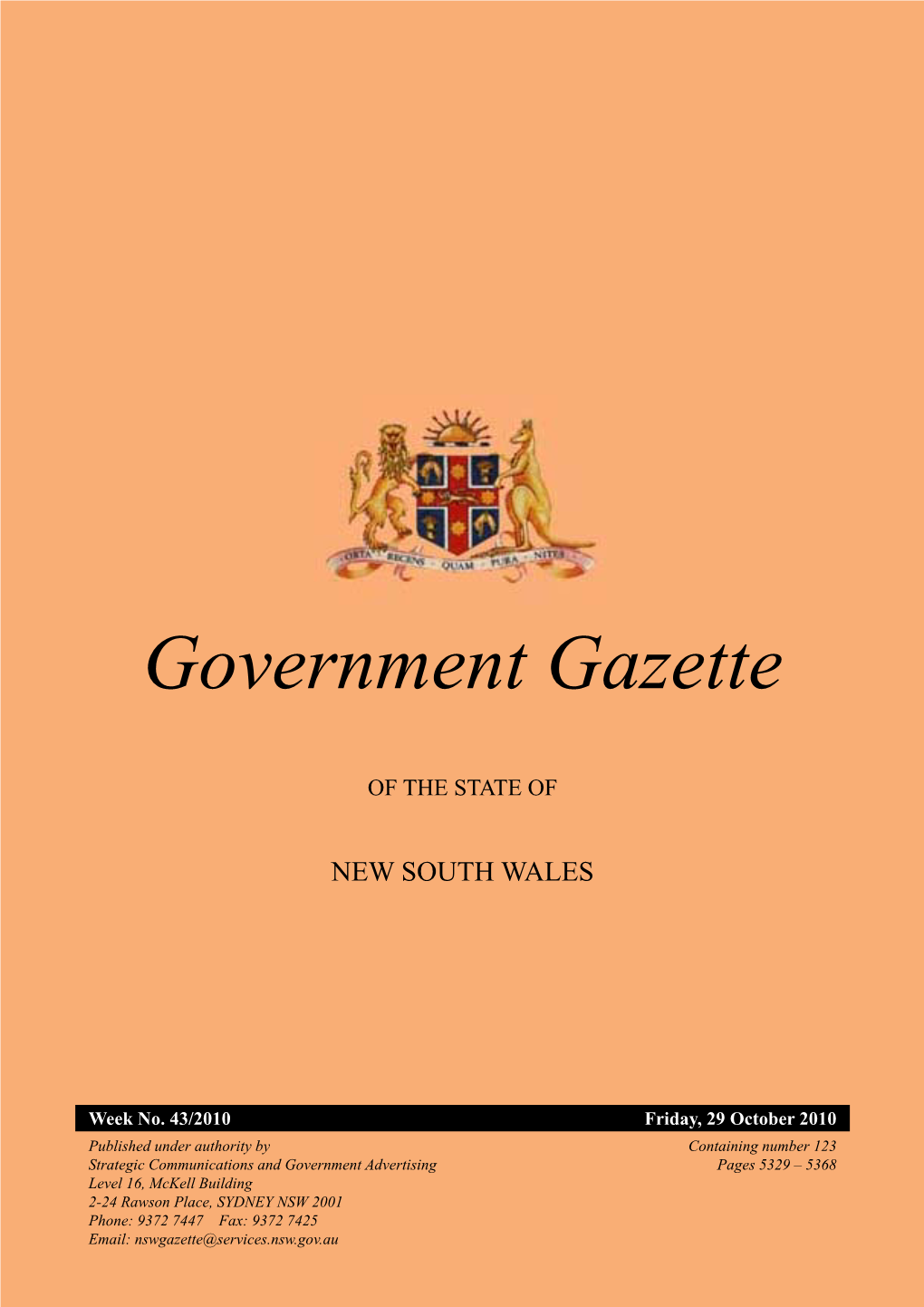 Government Gazette of 29 October 2010