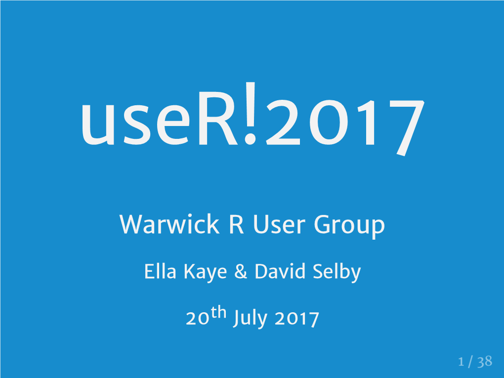 Warwick R User Group