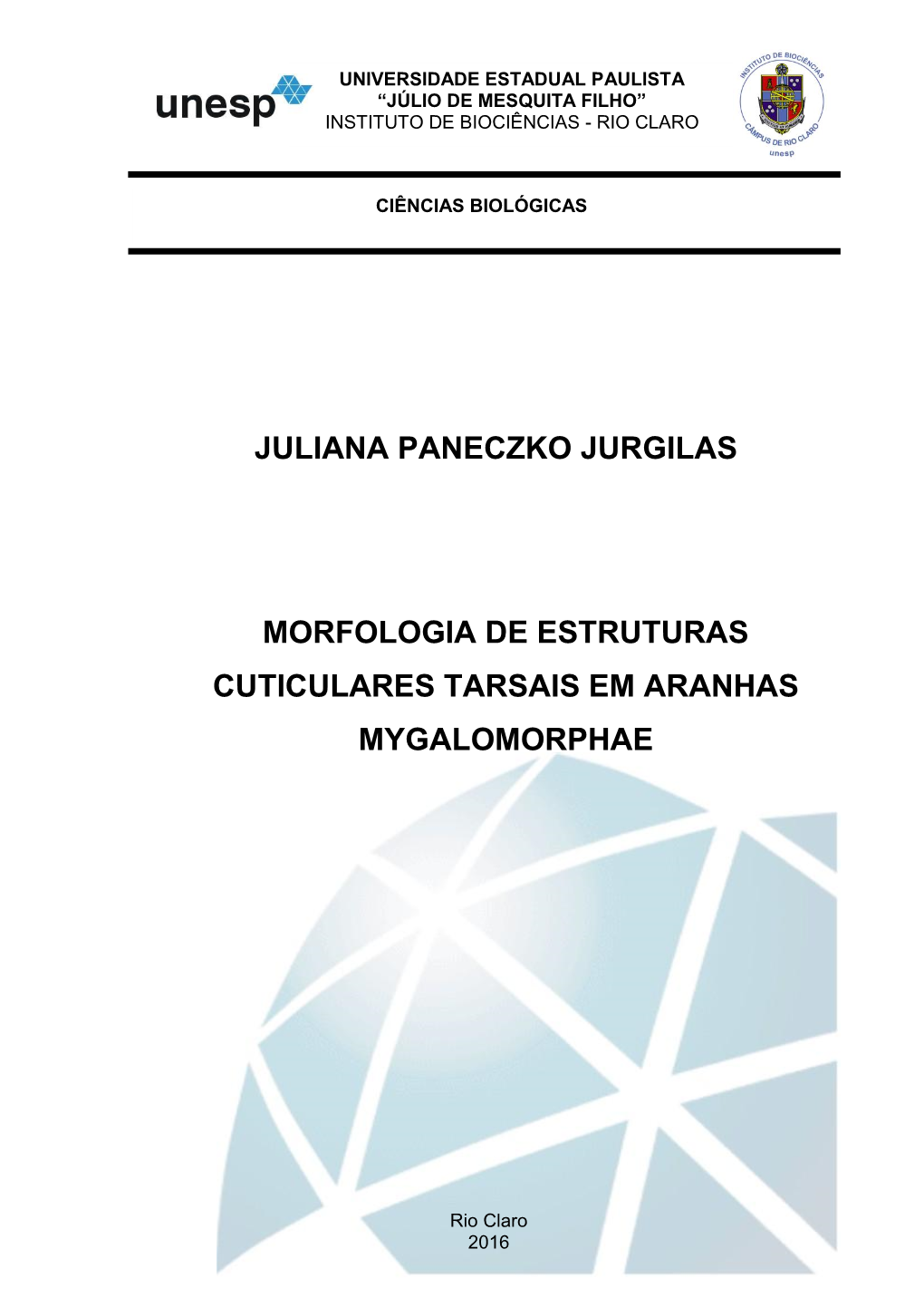 Juliana Paneczko Jurgilas Morfologia De Estruturas Cuticulares Tarsais Em Aranhas Mygalomorphae