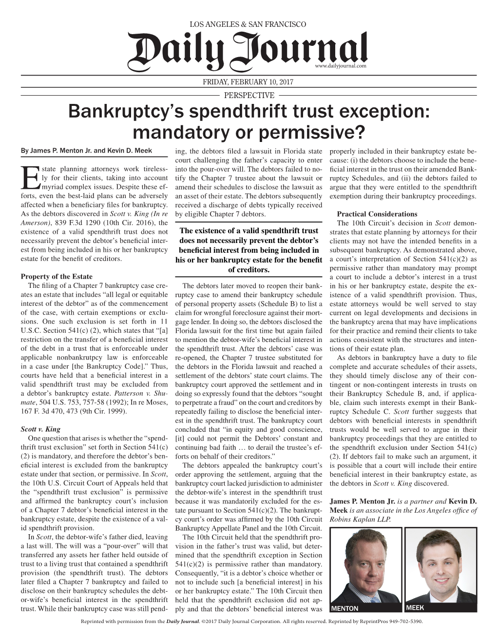 Bankruptcy's Spendthrift Trust Exception