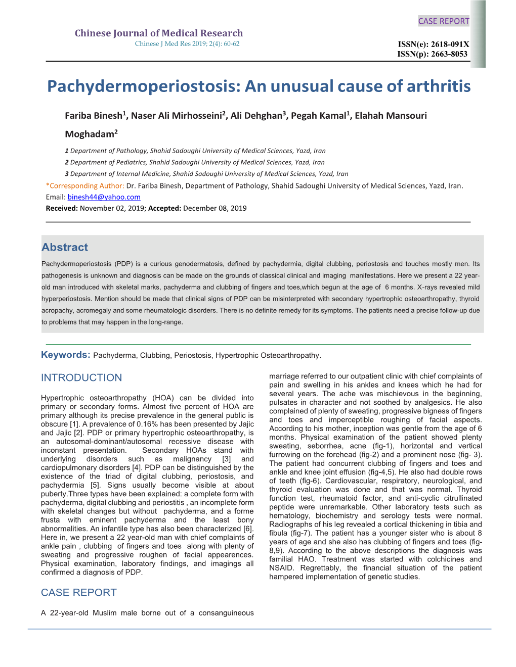 Pachydermoperiostosis: an Unusual Cause of Arthritis