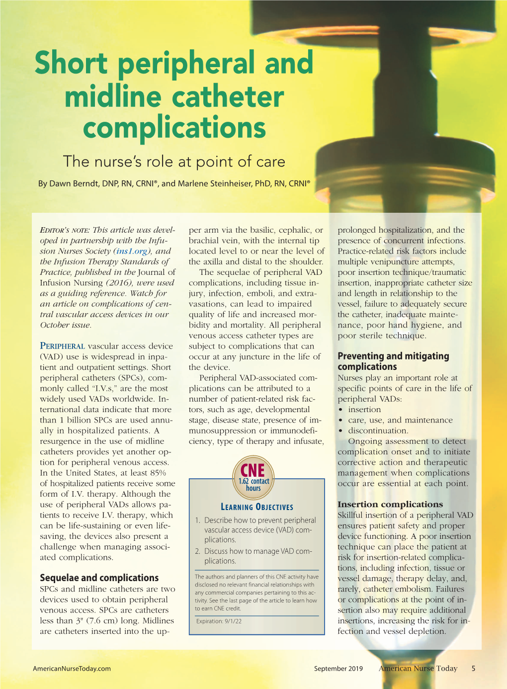 Short Peripheral and Midline Catheter Complications