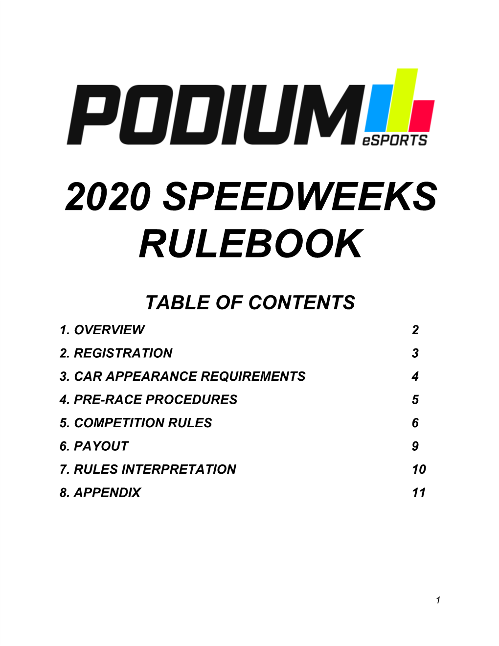 2020 Speedweeks Rulebook