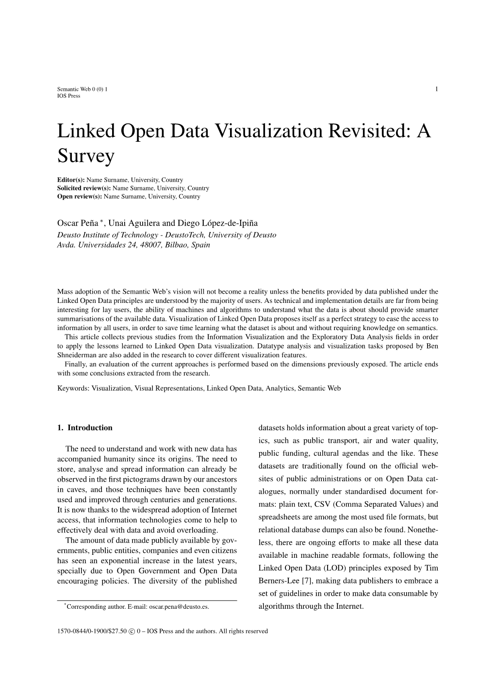 Linked Open Data Visualization Revisited: a Survey